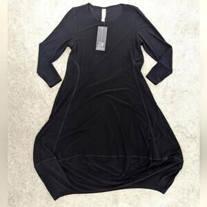 Marla Wynne Women's Black Asymmetric Flowy Dress Size Small NWT Oversized